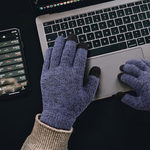 Winter Touch Screen Thermal Knit Gloves with Elastic Cuff E251