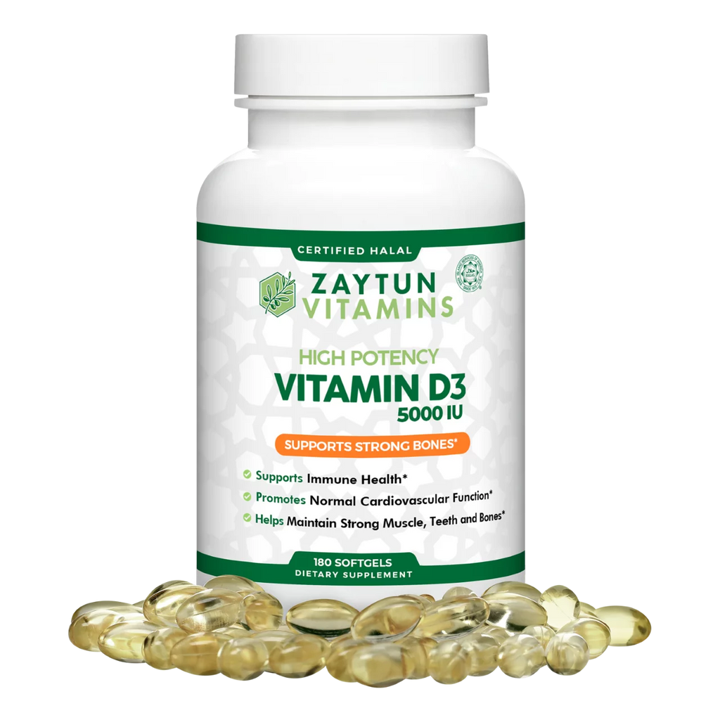 Halal Vitamin D3 5000 IU, 180 Softgels G17390