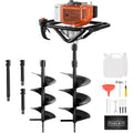 62cc Gas Powered Post Hole Digger with 2 Auger Drill Bits (6" & 8") and 3 Extension Rods H24194