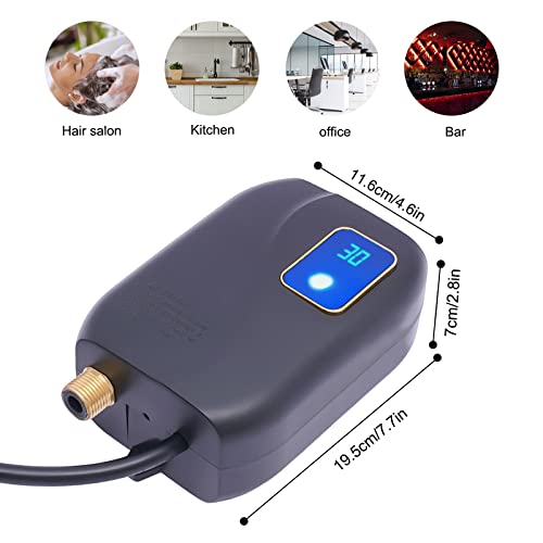 Small Electric Tankless Water Heater 110v 3000w On-Demand Instant Hot Water Heater 4.6x2.8x6.3in IPX4 Waterproof R602