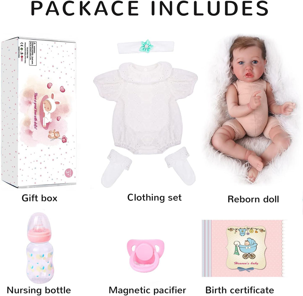 20 inch Handmade Vinyl Weighted Cloth Body Newborn Girl Doll R4165