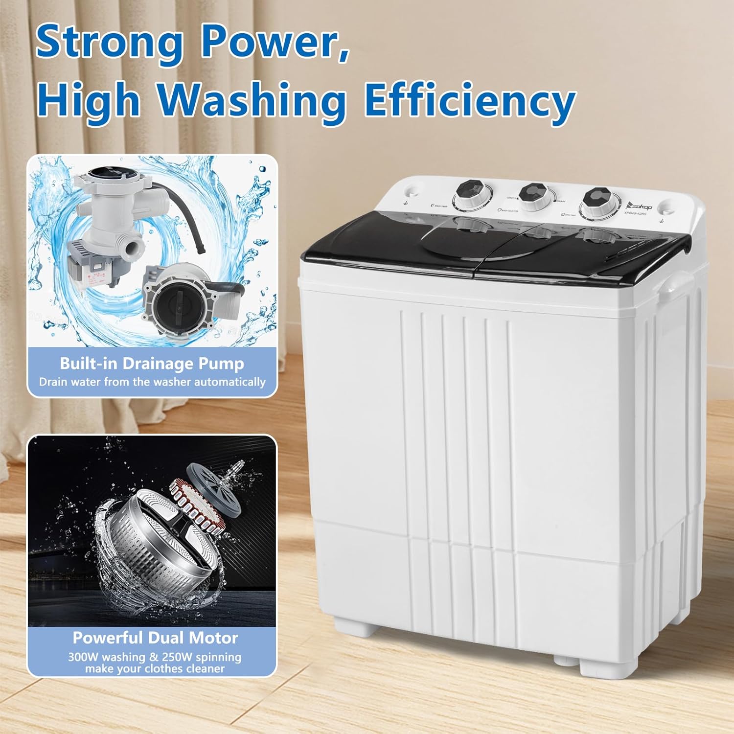 20LBS Compact Mini Twin Tub Washer H705