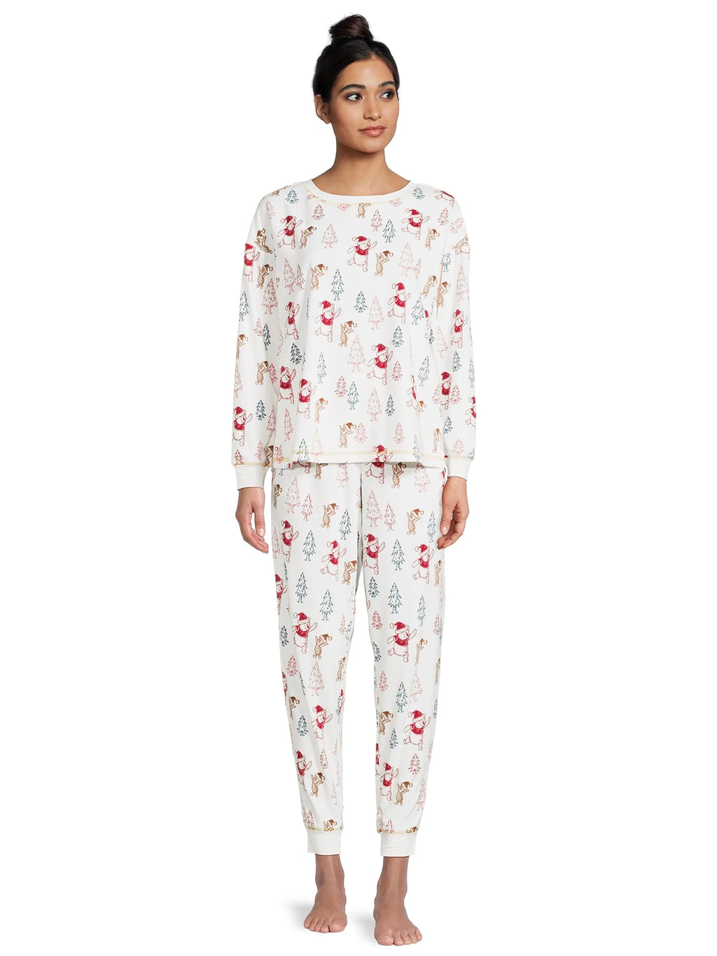 Women's Christmas Top and Pants Pajama Set, 2-Piece W18931