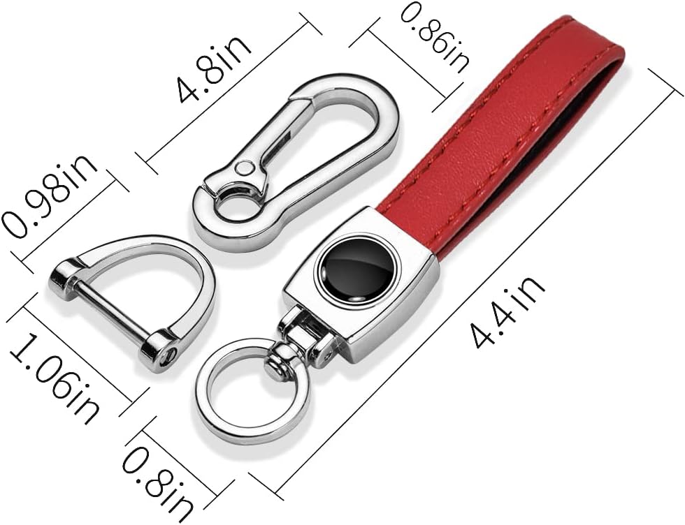 Genuine Red Leather Key Chain F2354