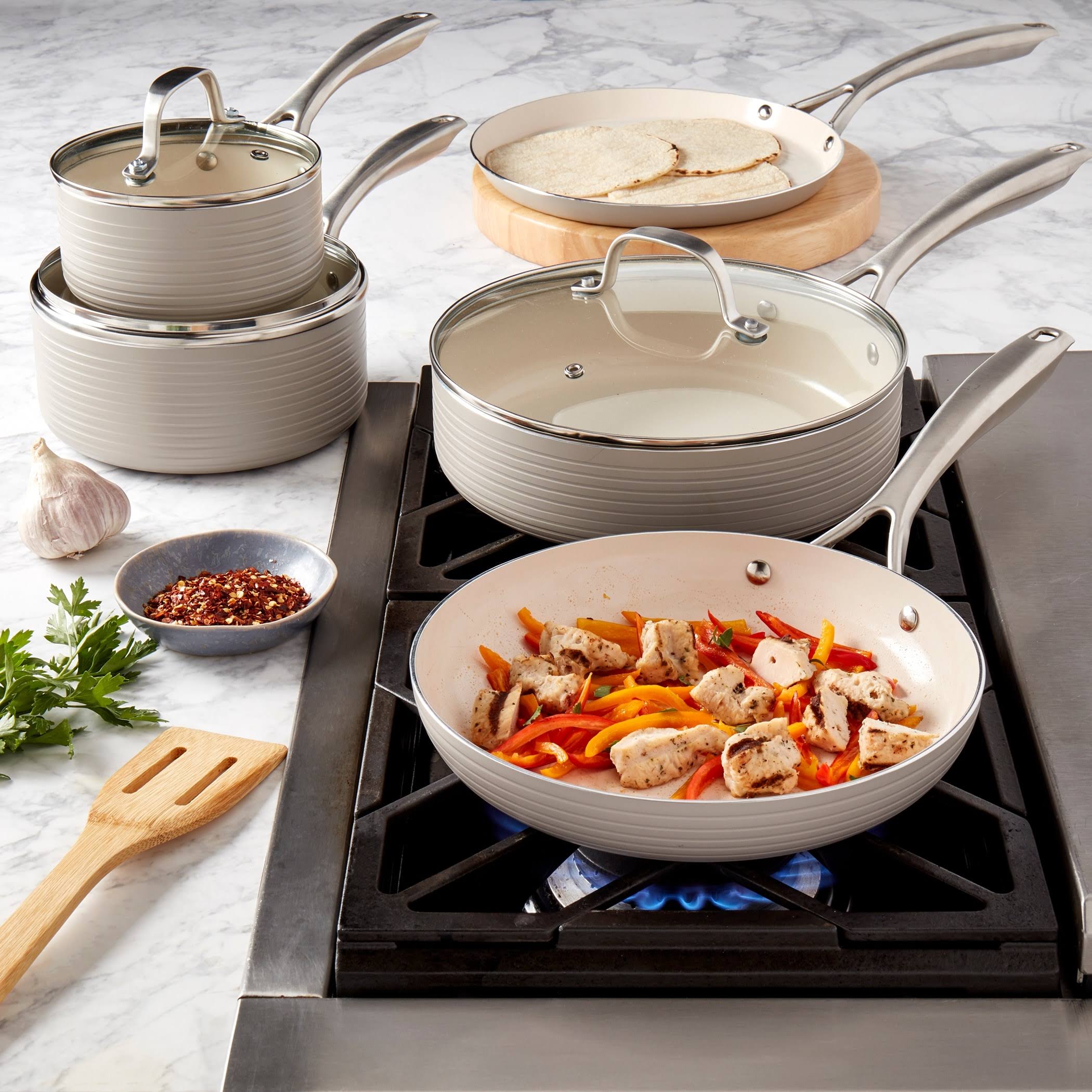 10-Piece Fog Aluminum Non-Stick Cookware Set F503235