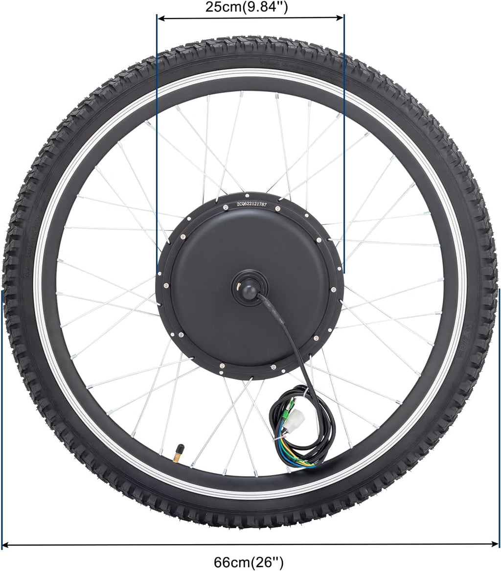 26" 48V 1000W Electric Fat Bike Conversion Kit Rear Wheel with LCD Display I4006