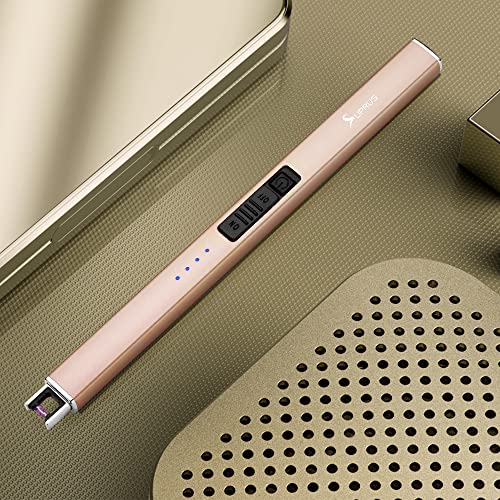 Electric Arc USB Rechargeable Lighter with Safety Lock (champagne Gold) F1568