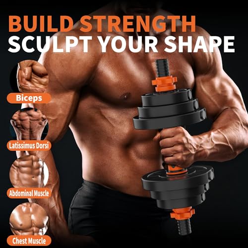 Adjustable Dumbbell Set, 30/50/70/90lbs, 4 in1 Dumbbell Barbell Kettlebell Push-Up Stand Weight Set, Set of 2 Q215