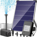 Solar Pond Pump with 2200mAh Battery Backup, 12W Solar Fountain Pump 160GPH Flow Adjustable with 6.6FT PVC Tubing D94721