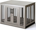 Medium Wooden Dog Crate with Waterproof Machine Washable Dog Bed H944427