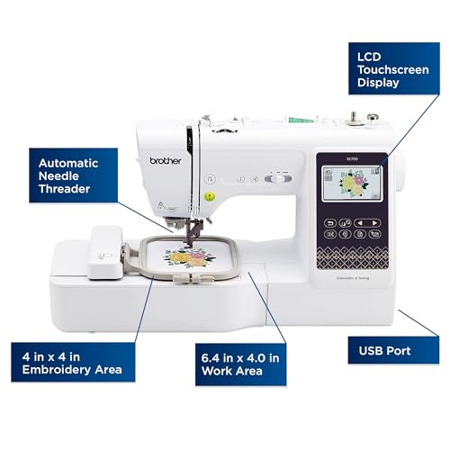 Combo Embroidery & Sewing Machine with 4" x 4" Embroidery Hoop S800