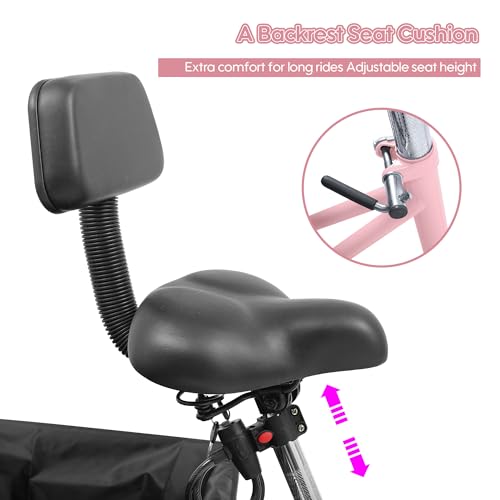 26 Inch 7 Speed Adult Tricycle with Backrest and Baskets A990941