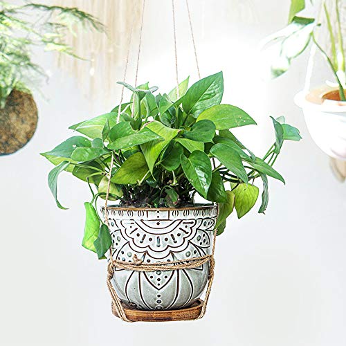 Brown Retro Large Ceramic Planter Set of 2 C218254