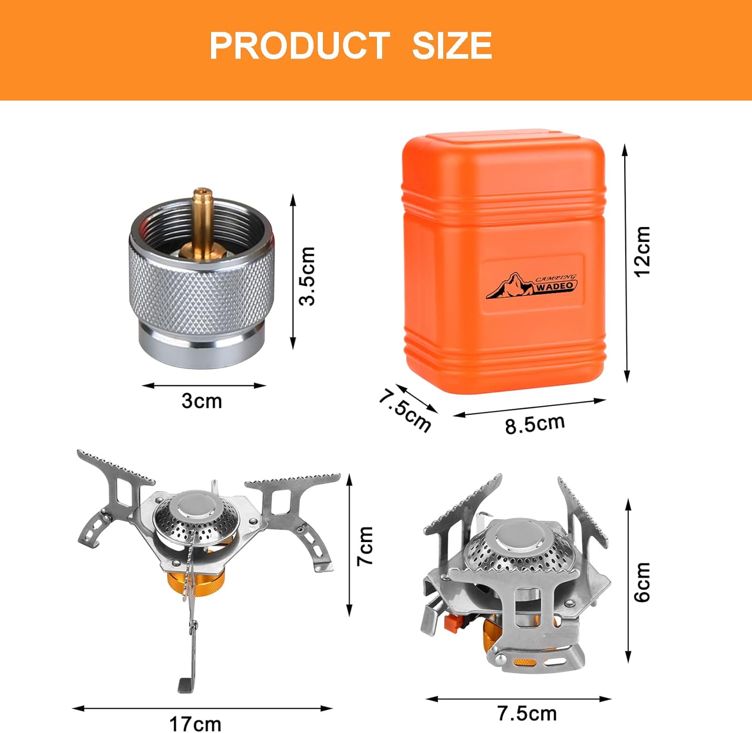 3700W Portable Camping Gas Stove with Piezo Ignition and Carrying Case V14934