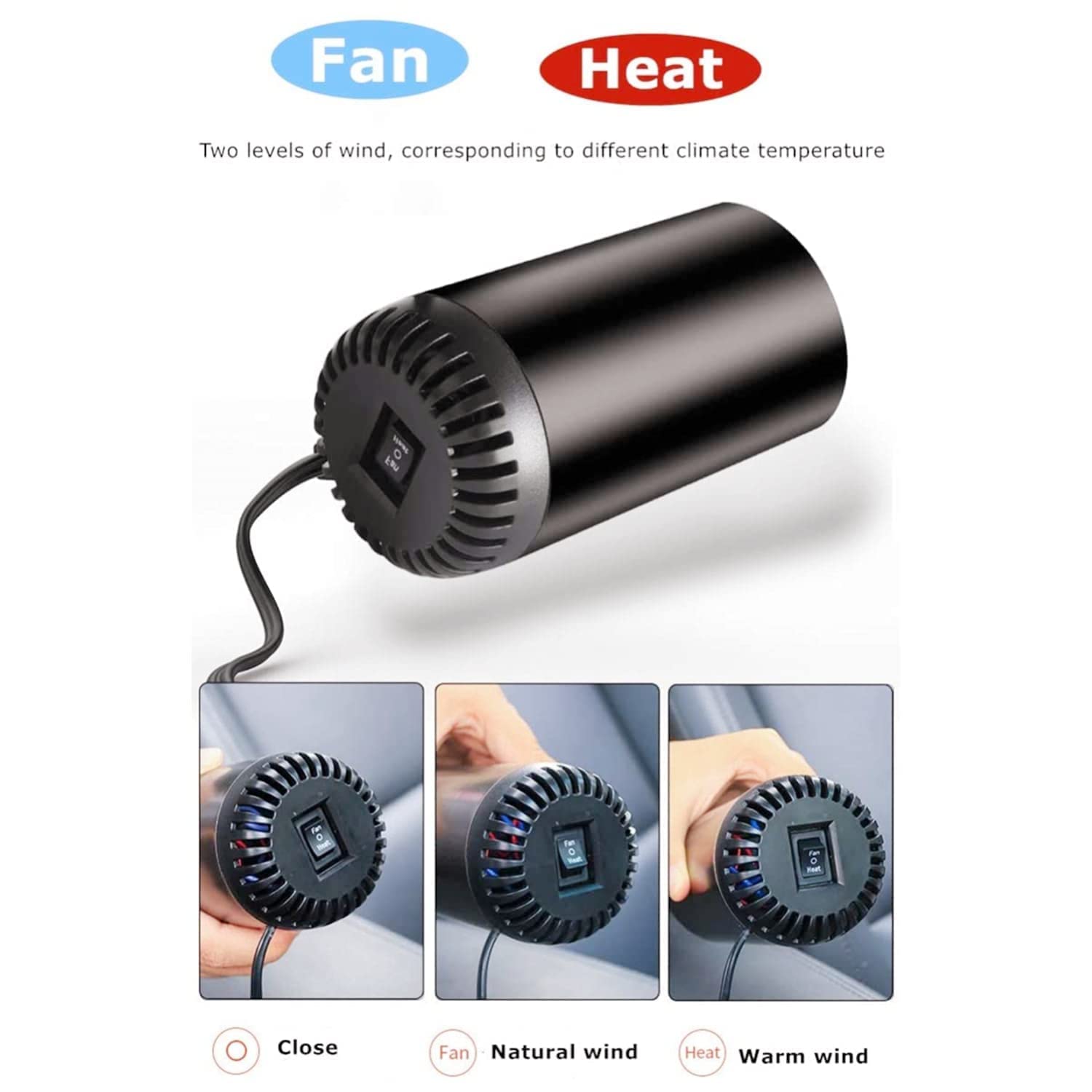 Gray 12V Portable Car Heater S22882