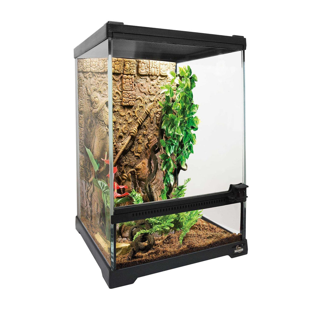 Mini Reptile Glass Terrarium Tank 8x8x12" Full View with Front Opening Door L19740