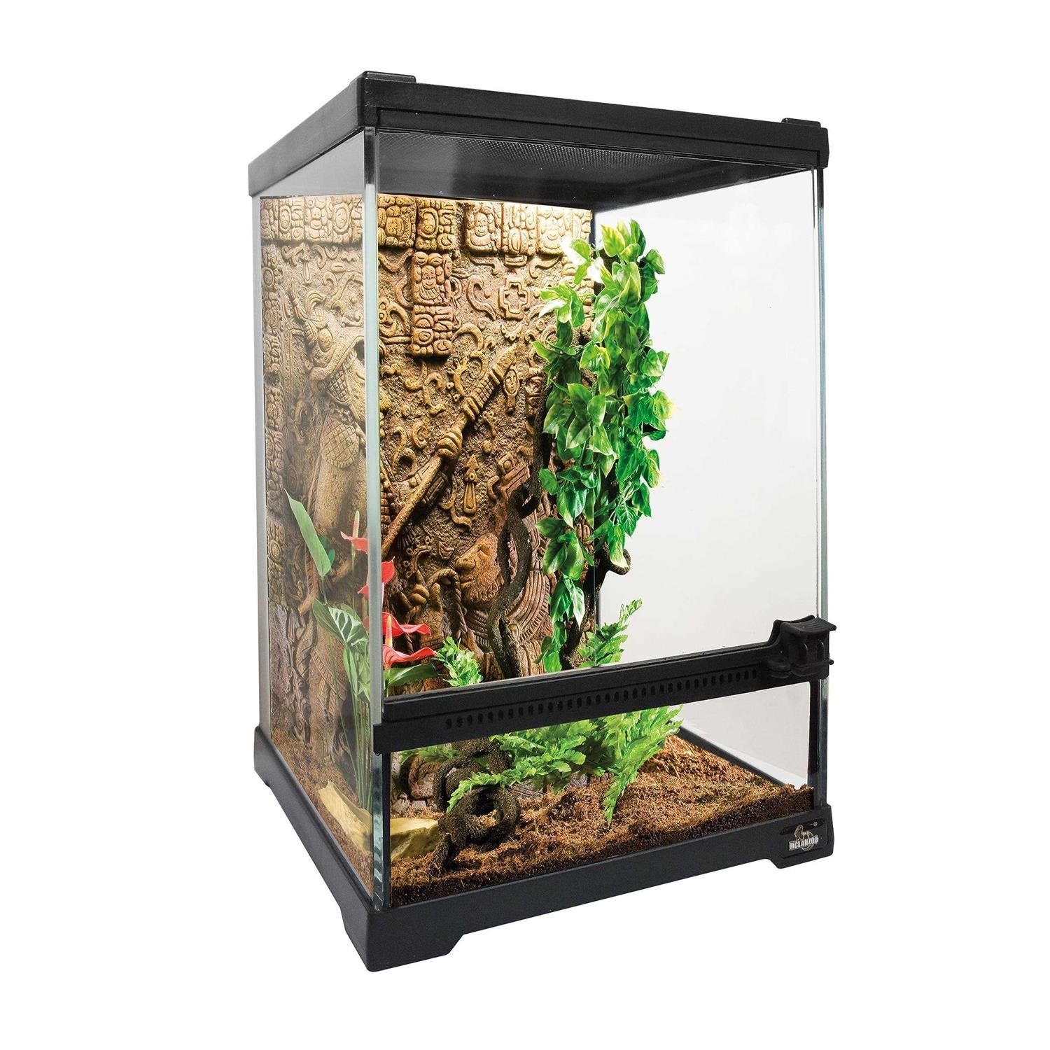 Mini Reptile Glass Terrarium Tank 8x8x12" Full View with Front Opening Door L19740