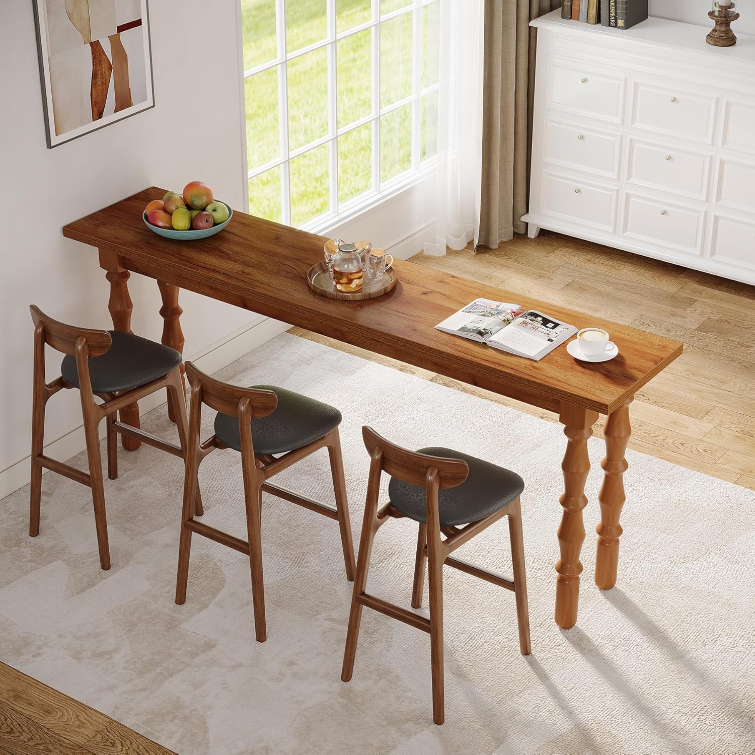70.9-Inch Extra Long Console Table with Solid Wood Legs P722