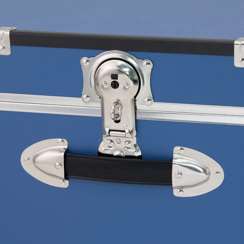 Mist Blue Wood Trunk with Wheels and Lock K315