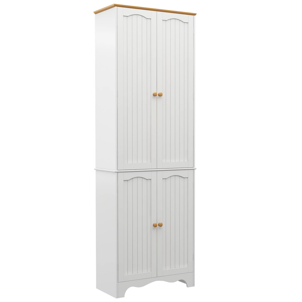 White 4 Door 2 Shelf Tall Kitchen Pantry Cabinet X193403