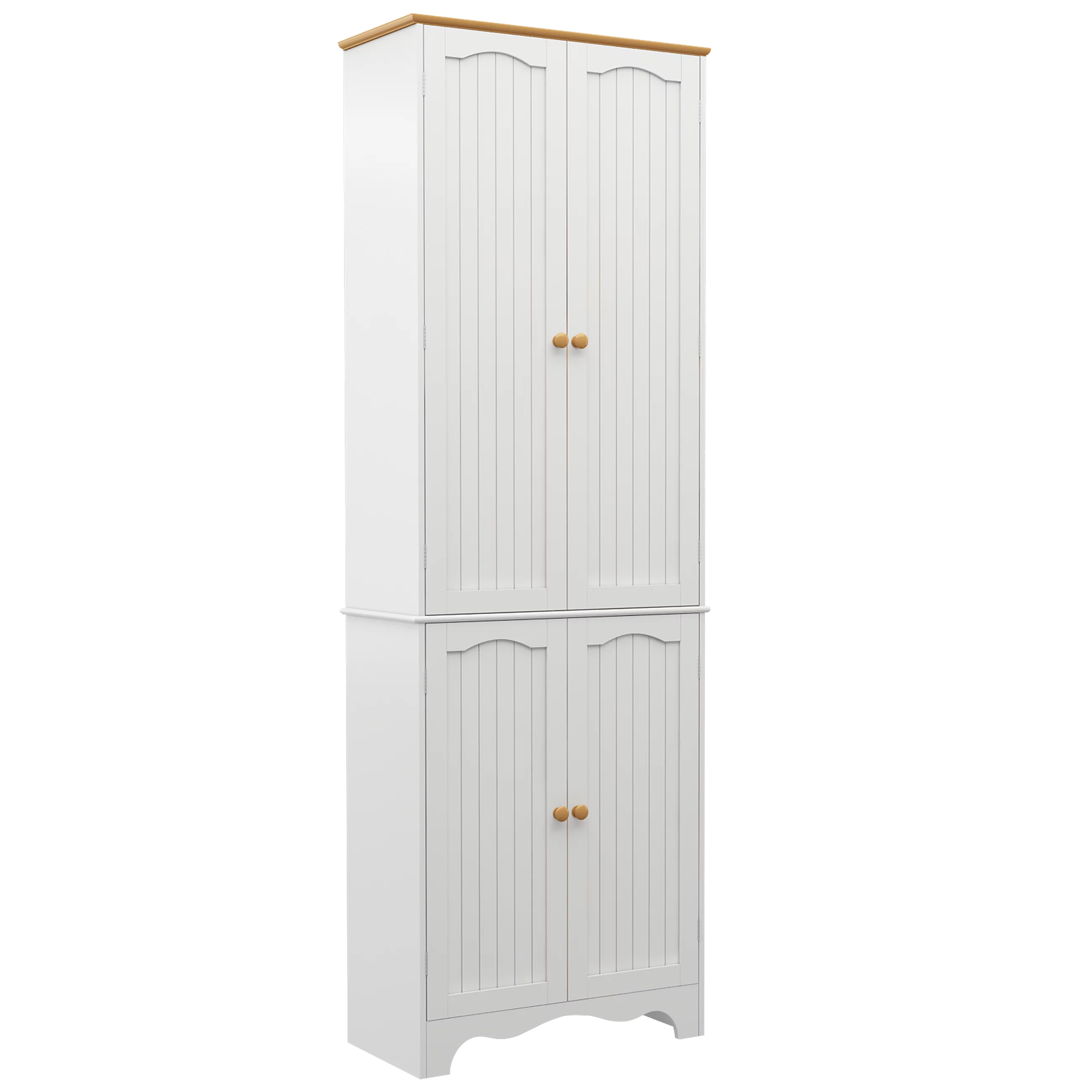 White 4 Door 2 Shelf Tall Kitchen Pantry Cabinet X193403