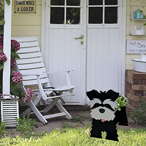 White and Black Dog Planter Pot, 13.4 * 9.5in R670050