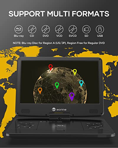 16.9" Portable Blu ray DVD Player with 14.1" 1080P HD Swivel Screen S46163