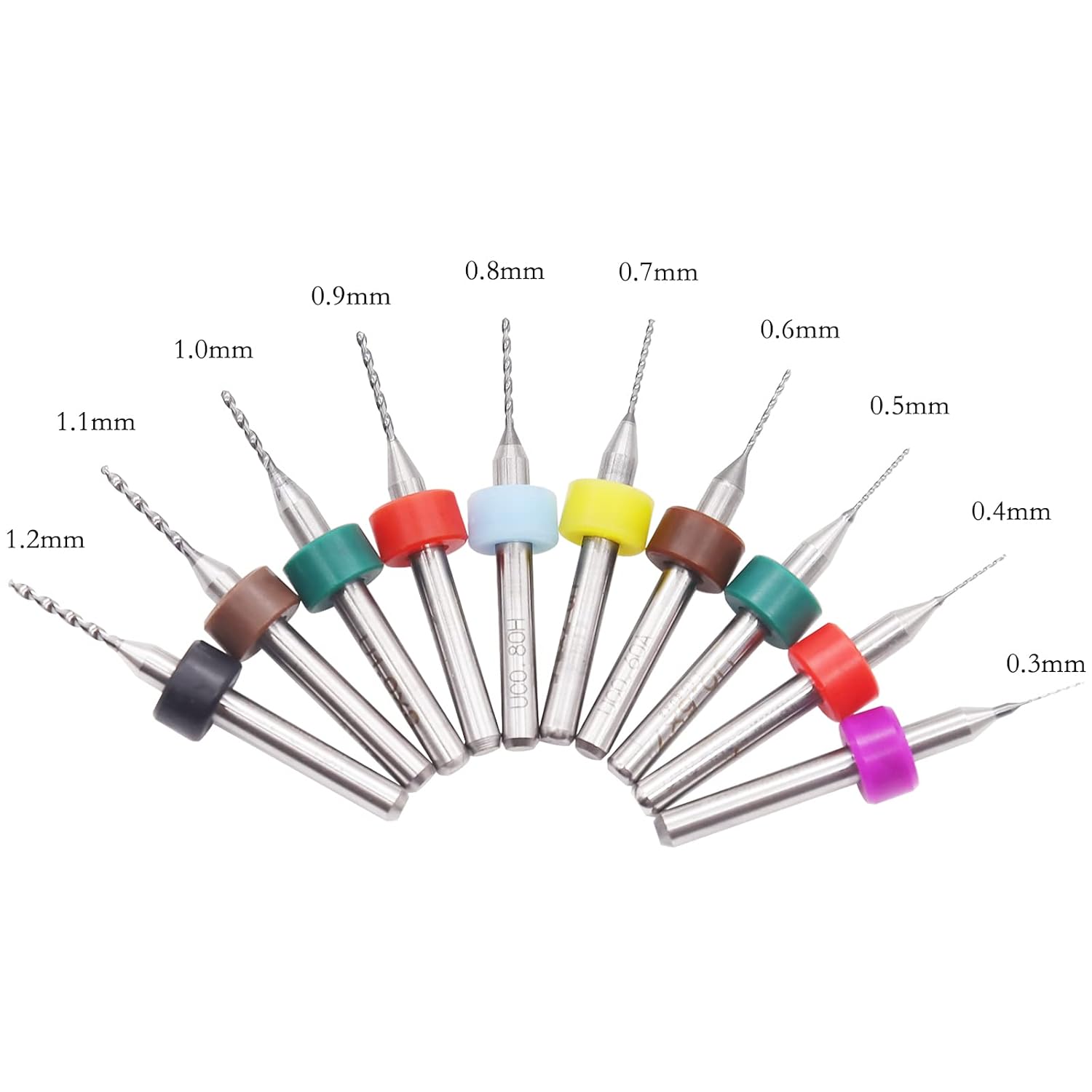 50pcs Carbide PCB Drill Bits Set 0.3mm-1.2mm H4203
