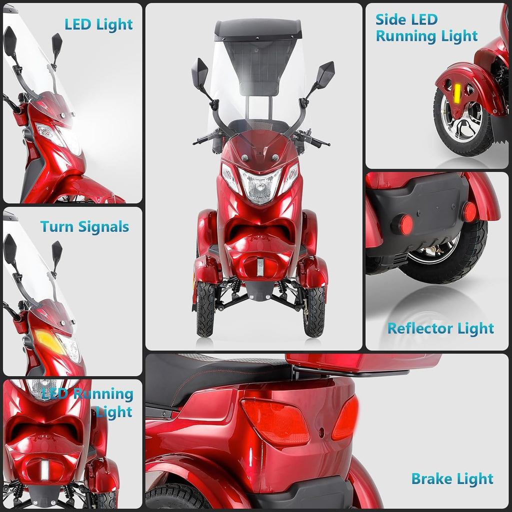 4 Wheel Electric Mobility Scooter with Canopy & Windshield U773916