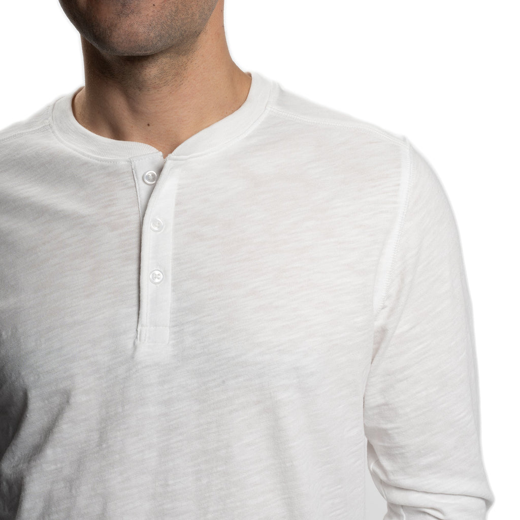 Henley Shirt Long Sleeve - White