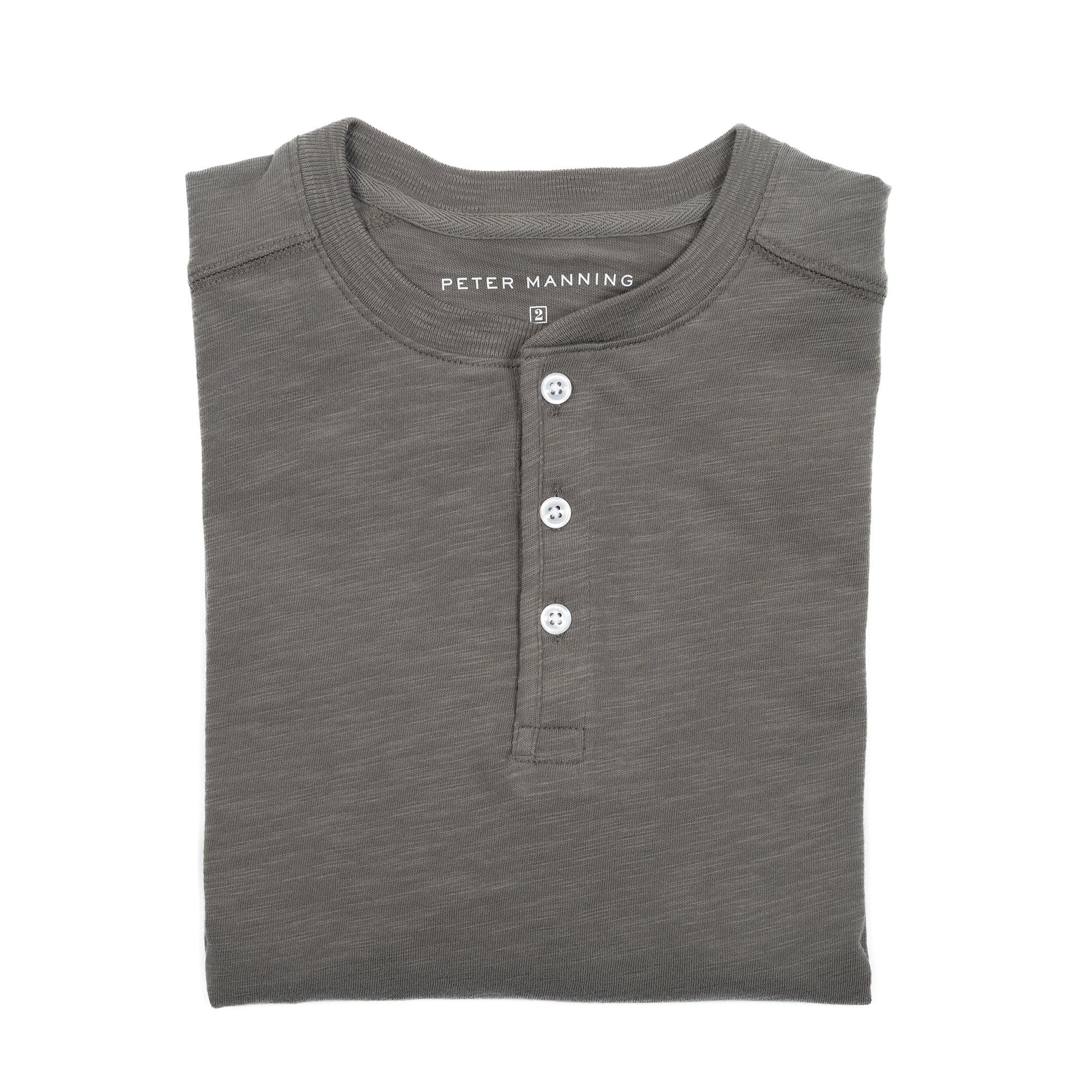 Henley Shirt Long Sleeve - Charcoal