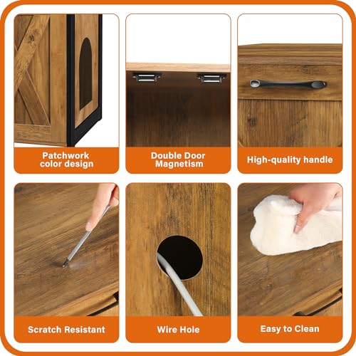 Dark Gray Cat Litter Box Enclosure Cabinet T156