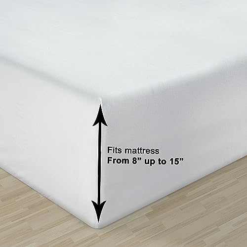 100% Organic Cotton Queen Size White Sheets 8 Pc Y81496