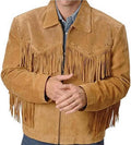 Black Leather Suede Western Jacket A357