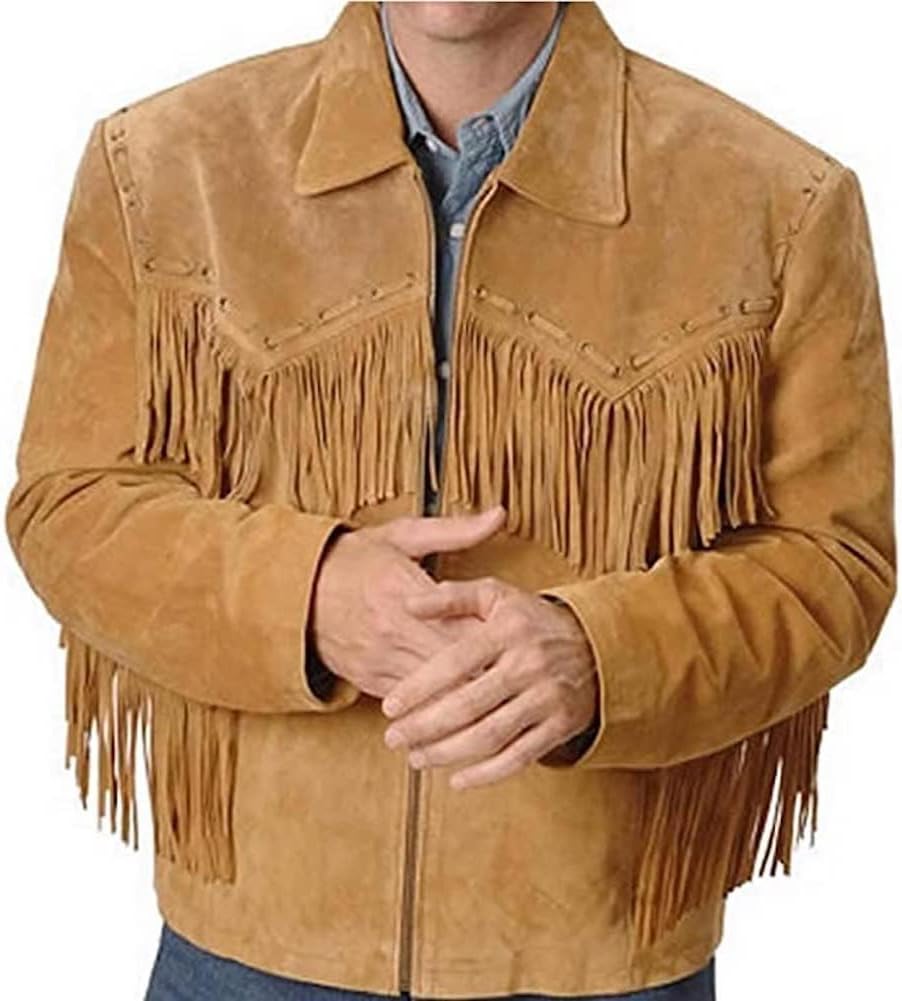 Black Leather Suede Western Jacket A357