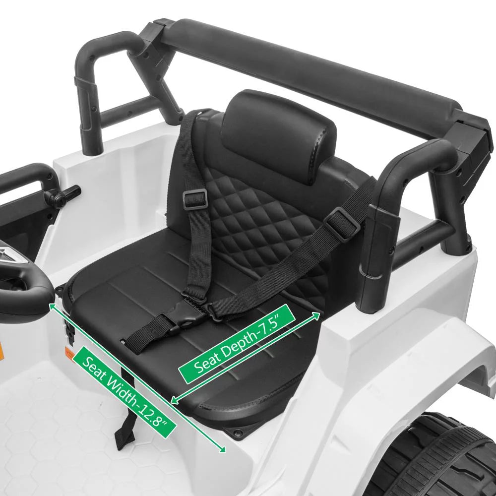 12V Battery Electric Remote Control Ride On Truck Toy Car White W1554