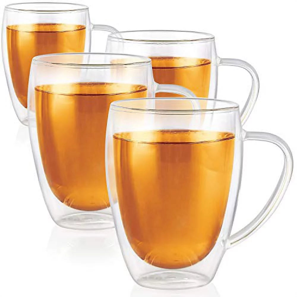 Set of 4 Double Wall Glass Tea Cups M616