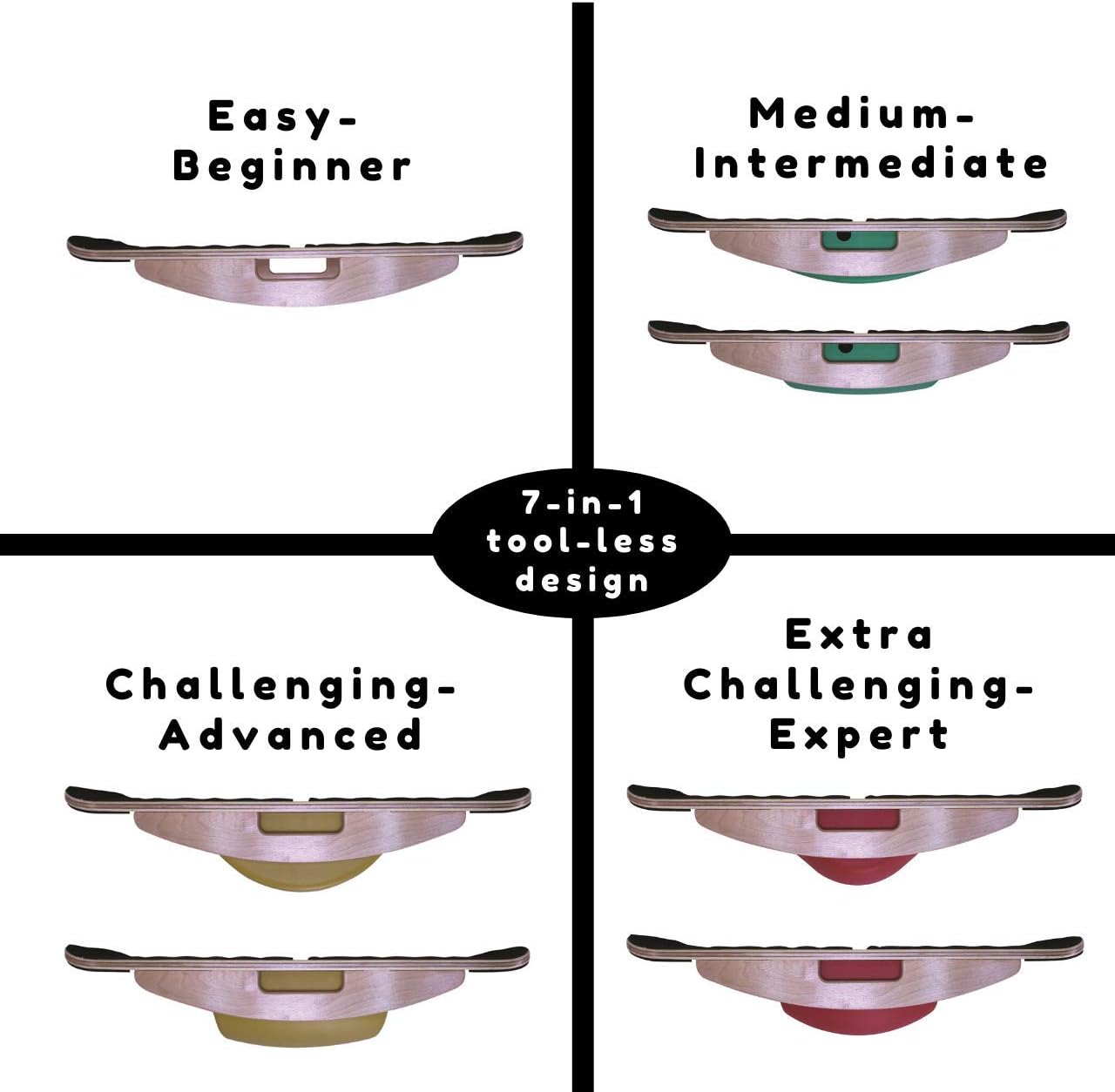 Bamboo Balance Board with 3 Balance Modules (EVA Foam) N8595