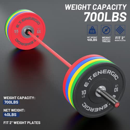 40LB 7ft Olympic Barbell with Hard Chrome Sleeves for 2 Inch Plates L39984