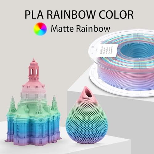 Matte Rainbow 3D PLA Printer Filament 1.75 mm 1kg Z862