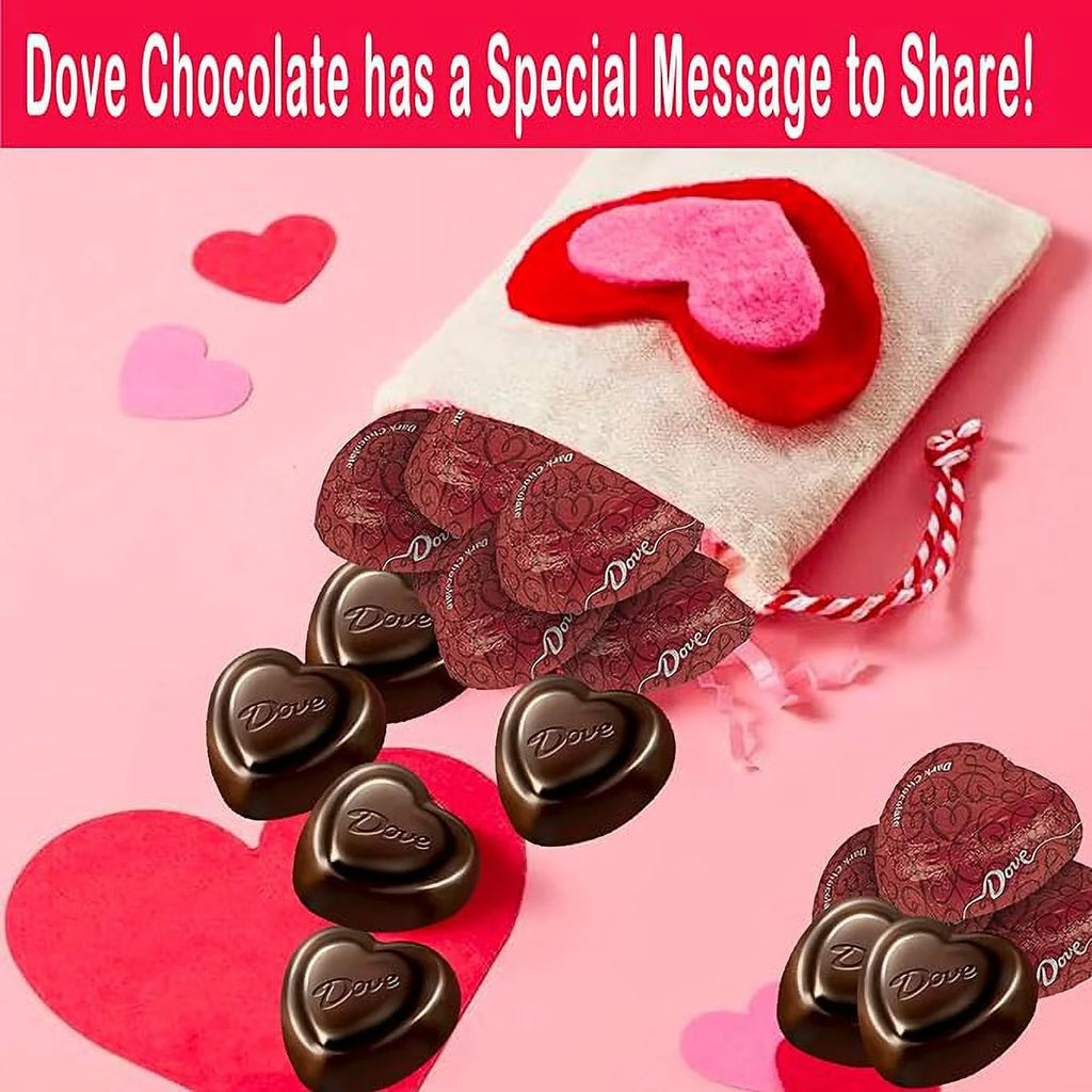 Valentine Day Bundle with Chocolate Candy Assortment Heart Tin and Dark Chocolate Bag S6959