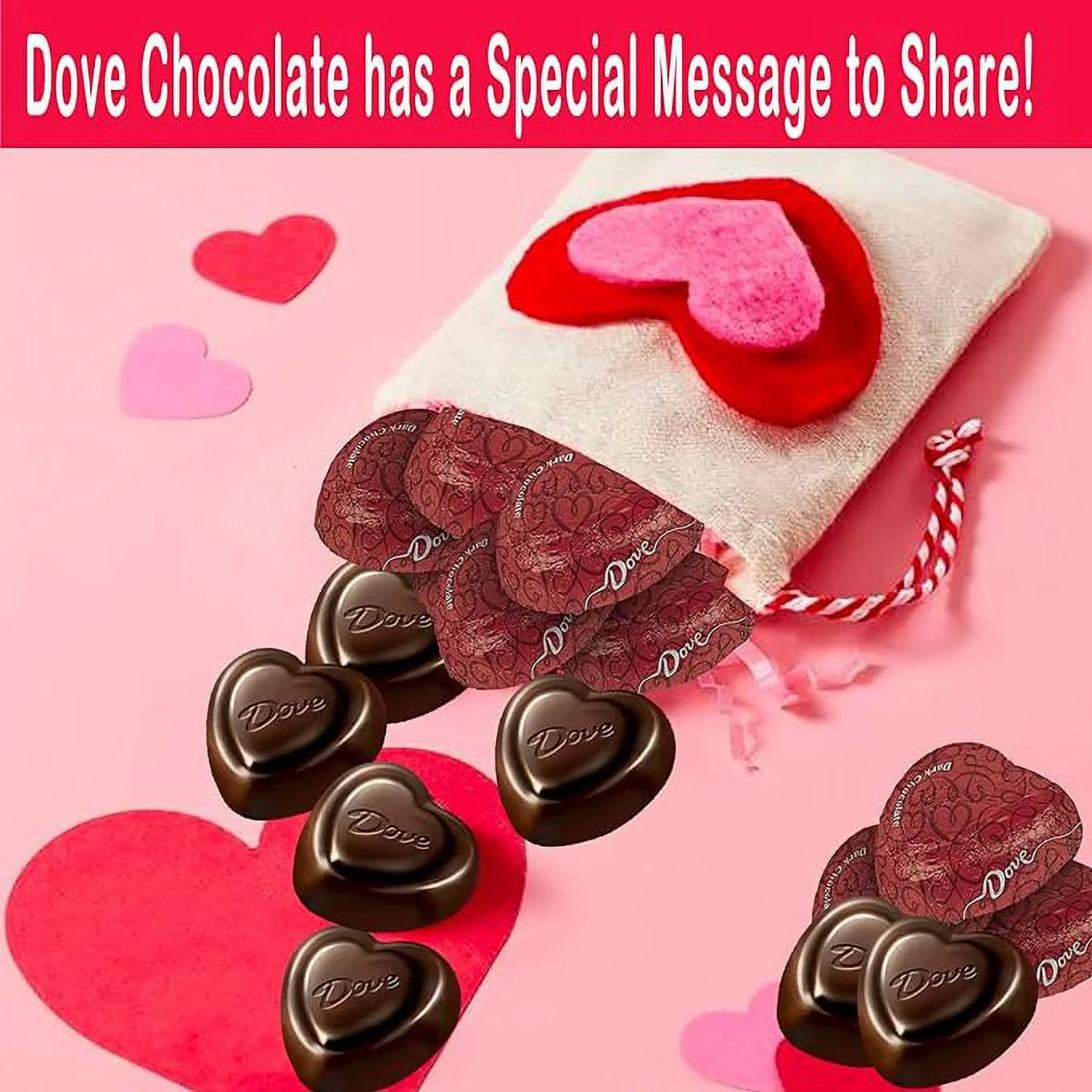 Valentine Day Bundle with Chocolate Candy Assortment Heart Tin and Dark Chocolate Bag S6959
