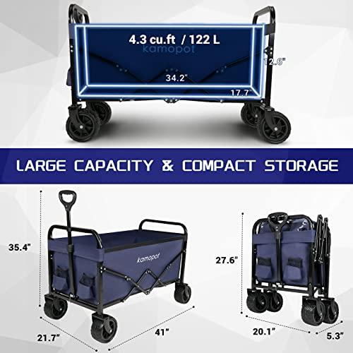 Collapsible Wagon Cart with Cupholders (Black) Q836