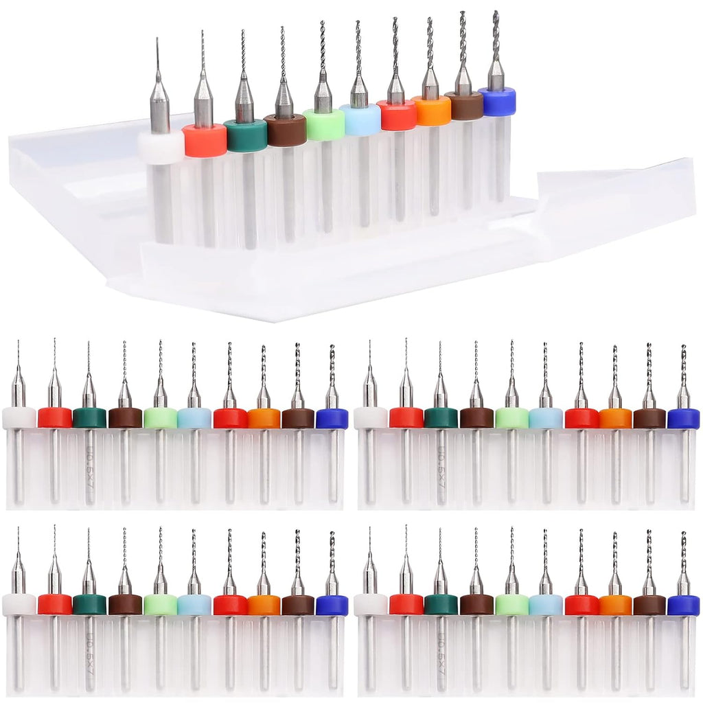 50pcs Carbide PCB Drill Bits Set 0.3mm-1.2mm H4203
