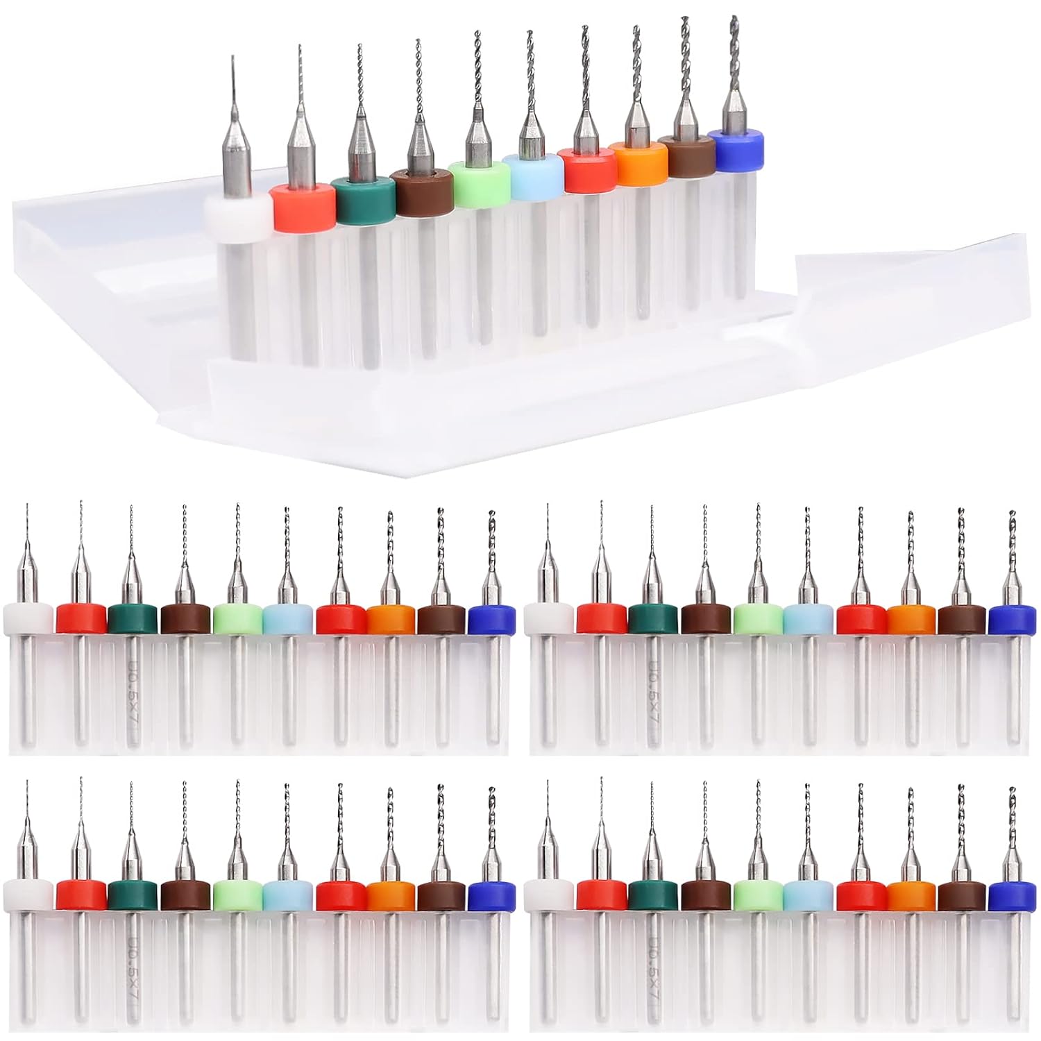 50pcs Carbide PCB Drill Bits Set 0.3mm-1.2mm H4203