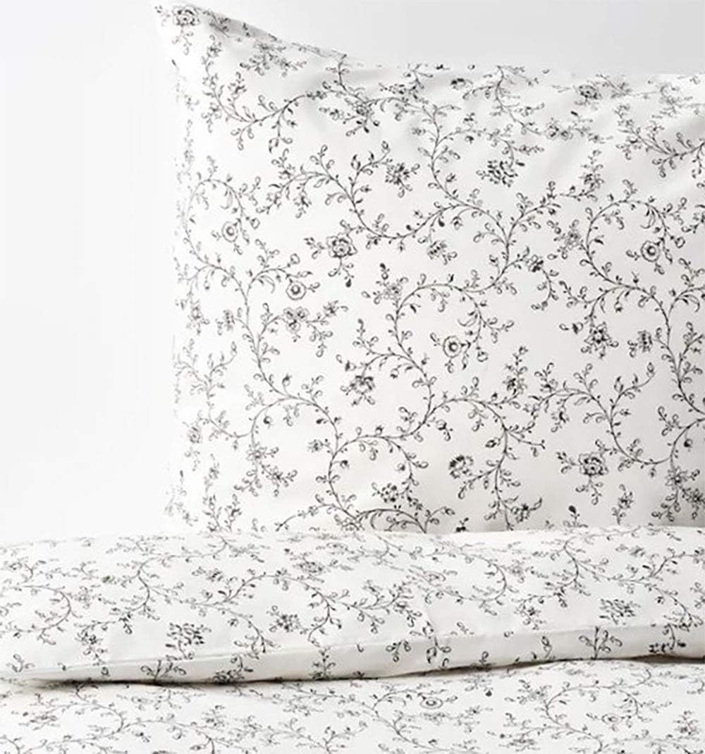 White Dark Gray Full/Queen Duvet Cover and Pillowcase(s) P418