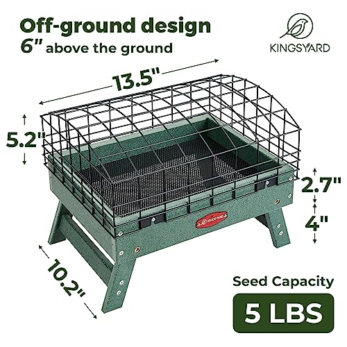 Blue Recycled Plastic Platform Bird Feeder, 5 LBS Large Capacity J70839