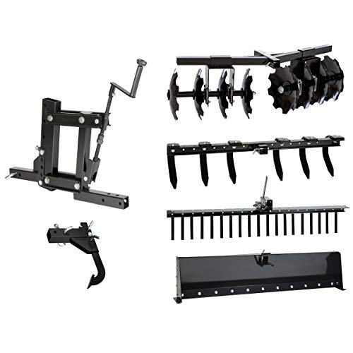 Impact Implements New Soil Kit for ATV, UTV & Tractors includes Hydraulic 1-Point Lift, Cultivator, Disc Plow, Middle Buster T501312