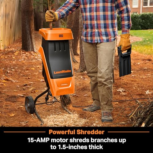 Electric Wood Chipper Shredder 15-Amp 1.5-Inch Cutting Diameter V75235
