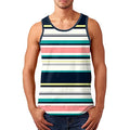 Striped Sleeveless Crew Neck Athletic Tank Tops J321